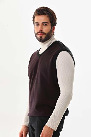 Pelikan Erkek V Yaka Süveter 9617 Bordo