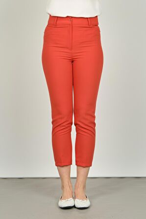 FA Pantolon Kadın Bilek Boy Dar Kalıp Pantolon 7410 Mercan