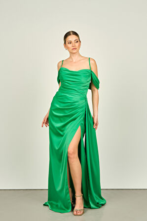 Saygın Kadın İp Askılı Uzun Abiye Elbise 0992449 Benetton