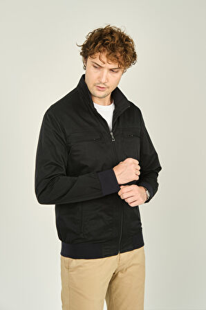 Daynax Erkek Hakim Yaka Fermuarlı Cep Detaylı Mevsimlik Spor Mont 4500 Lacivert