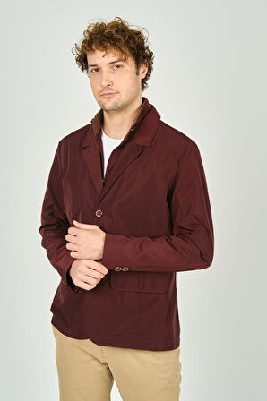 Daynax Erkek Çift Yaka Detaylı Düğme Kapamalı Ceket Mont 4900 Bordo