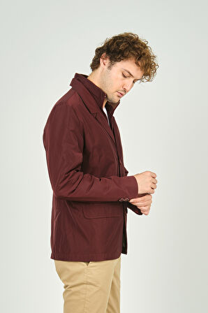 Daynax Erkek Çift Yaka Detaylı Düğme Kapamalı Ceket Mont 4900 Bordo