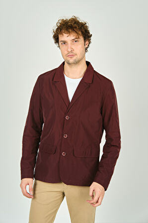 Daynax Erkek Çift Yaka Detaylı Düğme Kapamalı Ceket Mont 4900 Bordo