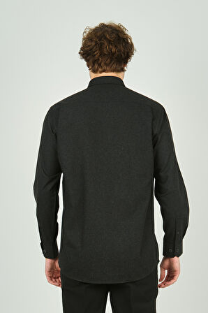 Figs Erkek Tek Cep Detaylı Uzun Kollu %100 Pamuk Gömlek 0012 Antrasit