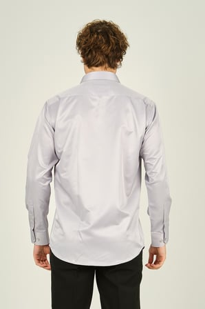 Figs Erkek Slim Fit Uzun Kollu Pamuklu Parlak Kumaş Gömlek 0013 Lila