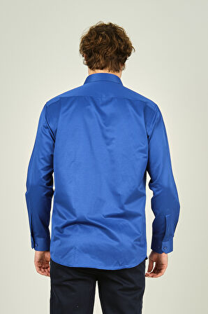 Figs Erkek Slim Fit Uzun Kollu Pamuklu Parlak Kumaş Gömlek 0013 Saks