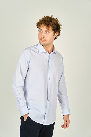 Figs Erkek Slim Fit Uzun Kollu Pamuklu Gömlek 0017 Açık Mavi