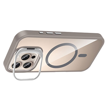 Gpack iPhone 16 Pro uyumlu Kılıf Standlı M-Safe Özellikli Etro Kapak  Lens Koruma