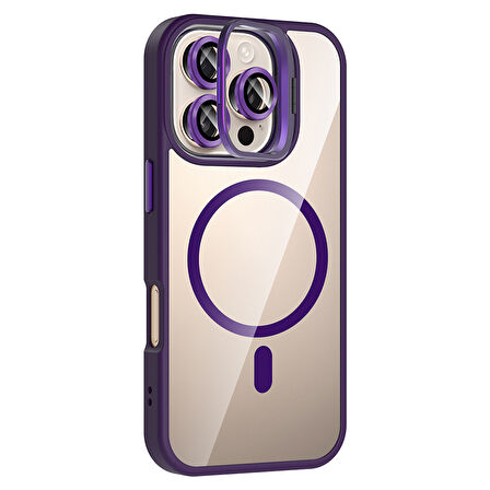 Gpack iPhone 16 Pro Max uyumlu Kılıf Standlı M-Safe Özellikli Etro Kapak  Lens Koruma