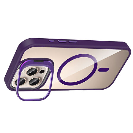 Gpack iPhone 16 Pro Max uyumlu Kılıf Standlı M-Safe Özellikli Etro Kapak  Lens Koruma