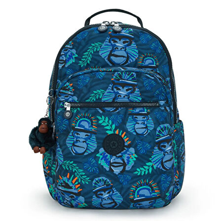 Kipling Seoul Lap Okul Çantası Blue Monkey Fun KI58168HJ
