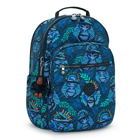 Kipling Seoul Lap Okul Çantası Blue Monkey Fun KI58168HJ