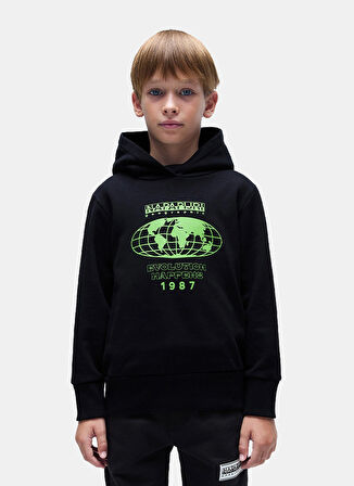 Napapijri Düz Erkek Çocuk Siyah Sweatshırt NP0A4HY80411-K B-MATS H