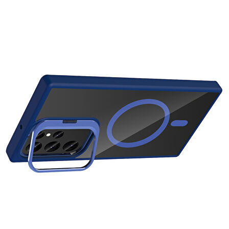 Gpack Samsung Galaxy S22 Ultra 5G uyumlu Kılıf Standlı M-Safe Özellikli Etro Kapak  Lens Koruma