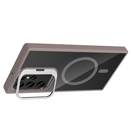 Gpack Samsung Galaxy S22 Ultra 5G uyumlu Kılıf Standlı M-Safe Özellikli Etro Kapak  Lens Koruma