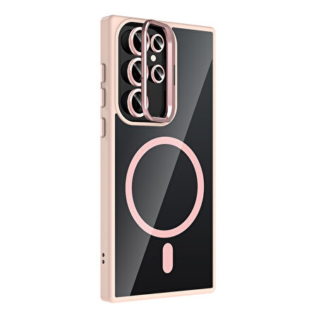 Gpack Samsung Galaxy S23 Ultra uyumlu Kılıf Standlı M-Safe Özellikli Etro Kapak  Lens Koruma