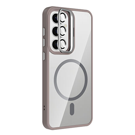 Gpack Samsung Galaxy S24 uyumlu Kılıf Standlı M-Safe Özellikli Etro Kapak  Lens Koruma