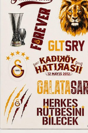 x Dekomus Lisanslı Galatasaray "Fark Var" Sticker Sheet 