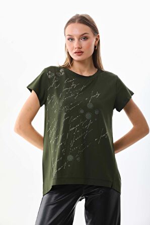 Sistas Kadın Bisiklet Yaka Kısa Kol Bluz 18270 Haki