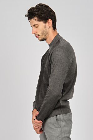 Haki Triko Erkek Yarım Balıkçı Kazak 6080044 Gri