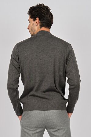 Haki Triko Erkek Yarım Balıkçı Kazak 6080044 Gri