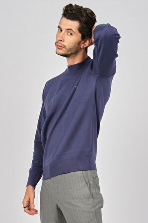 Haki Triko Erkek Yarım Balıkçı Kazak 6081215 Indigo