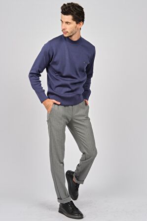 Haki Triko Erkek Yarım Balıkçı Kazak 6081215 Indigo