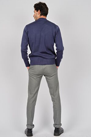 Haki Triko Erkek Yarım Balıkçı Kazak 6081215 Indigo