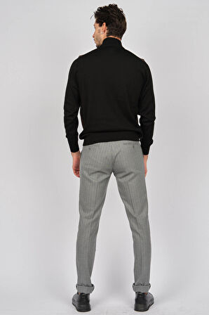 Pave Erkek Desenli Yün Kazak 4536130 Siyah