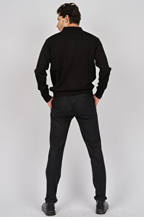 Pave Erkek Polo Yaka Yün Kazak 4358104 Siyah