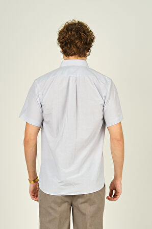 Mugi Erkek Tek Cepli Yaka Düğmeli Kısa Kollu Pamuklu Gömlek 3003 Bej