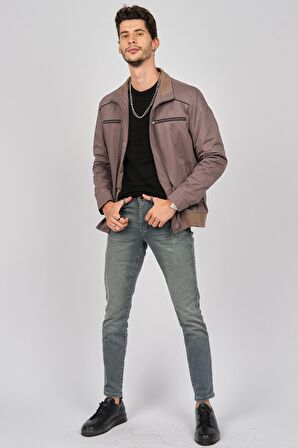 Daynax Erkek Beli Lastikli Dik Yaka Mevsimlik Mont 492500 Füme