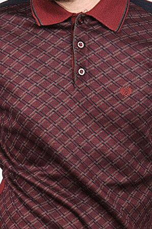 Pelikan Erkek Desenli Dirsek Detaylı Polo Yaka Kazak 1577423 Bordo