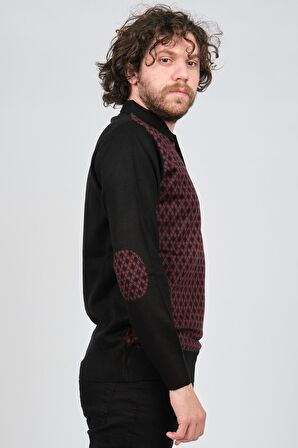 Pelikan Erkek Dirsek Detaylı Polo Yaka Kazak 1577427 Bordo