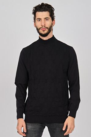 Dio Rise Erkek Desenli Yarım Balıkçı Kazak 650189280 Lacivert