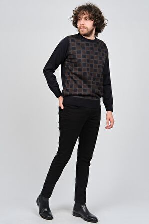 Pelikan Erkek Desenli Bisiklet Yaka Kazak 1577328 Lacivert