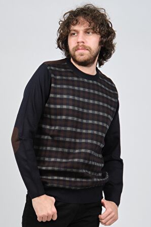 Pelikan Erkek Desenli Bisiklet Yaka Kazak 1577309 Lacivert