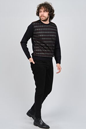 Pelikan Erkek Desenli Bisiklet Yaka Kazak 1577309 Lacivert