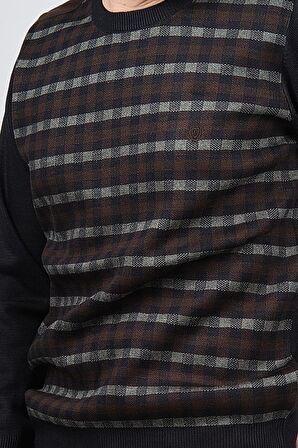 Pelikan Erkek Desenli Bisiklet Yaka Kazak 1577309 Lacivert