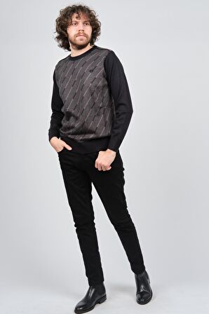 Pelikan Erkek Çizgili Desenli Bisiklet Yaka Kazak 1579330 Lacivert