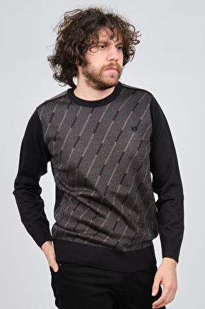 Pelikan Erkek Çizgili Desenli Bisiklet Yaka Kazak 1579330 Lacivert