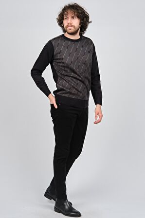 Pelikan Erkek Çizgili Desenli Bisiklet Yaka Kazak 1579330 Lacivert