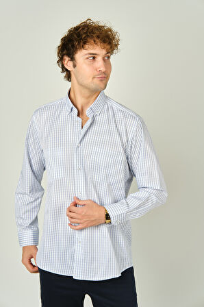 Two Hands Erkek Kareli Çift Cep Detaylı Uzun Kollu Pamuklu Gömlek 2144 Yeşil