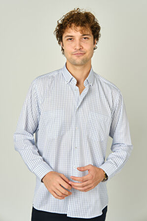 Two Hands Erkek Kareli Çift Cep Detaylı Uzun Kollu Pamuklu Gömlek 2144 Yeşil