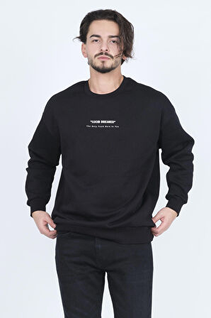 Jsco Erkek Yazı Detaylı Bisiklet Yaka Sweatshirt 6609902 Siyah