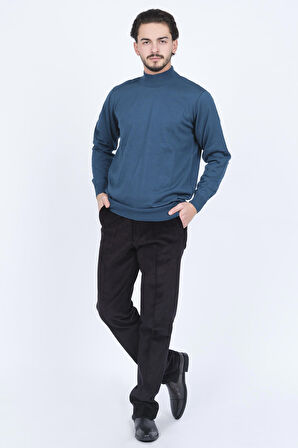 Metropolitan Erkek Yarım Balıkçı Triko Kazak 6241000 Petrol