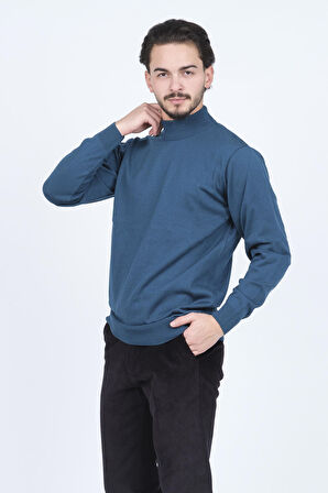 Metropolitan Erkek Yarım Balıkçı Triko Kazak 6241000 Petrol