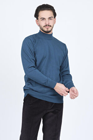 Metropolitan Erkek Yarım Balıkçı Triko Kazak 6241000 Petrol