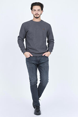 Metropolitan Erkek Bisiklet Yaka Sweatshirt 6240101 Füme