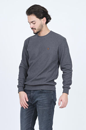 Metropolitan Erkek Bisiklet Yaka Sweatshirt 6240101 Füme